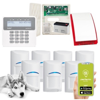 ZESTAW ALARMOWY SATEL PERFECTA-IP 32-WRL 7 CZUJEK BOSCH PET + PRF-LCD + SYRENA SP-4001R